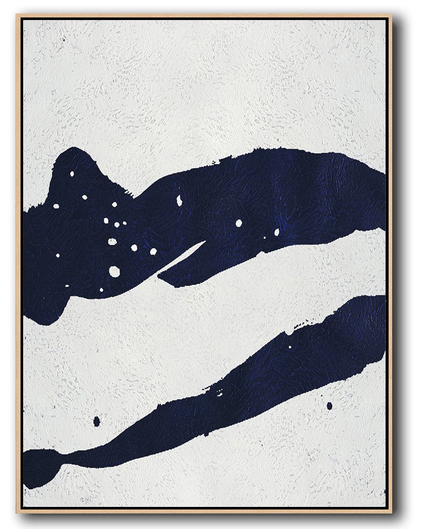 Buy Hand Painted Navy Blue Abstract Painting Online - Cheap Canvas Prints From Digital Photos Huge